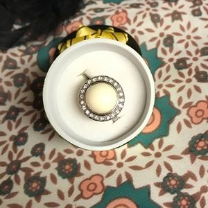 Pearl silver jewelry statement ring